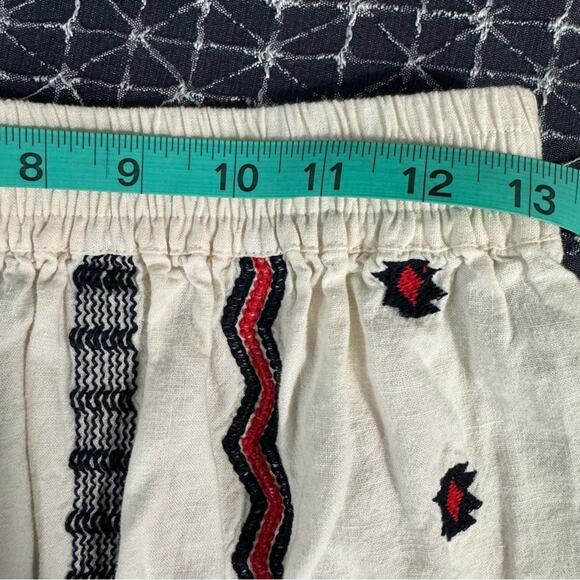 Loft Women’s XSmall Embroidered Linen Blend Boho Ruffle Elastic Waist Mini Skirt - Picture 7 of 10